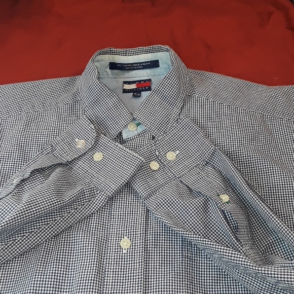 Tommy Hilfinger blue/white checkered dress shirt - Picture 2 of 8